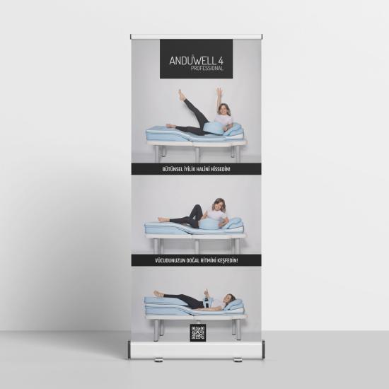 ANDUWELL Dijital Baskılı 85x200 Roll-Up Banner Reklam Standı Model 2